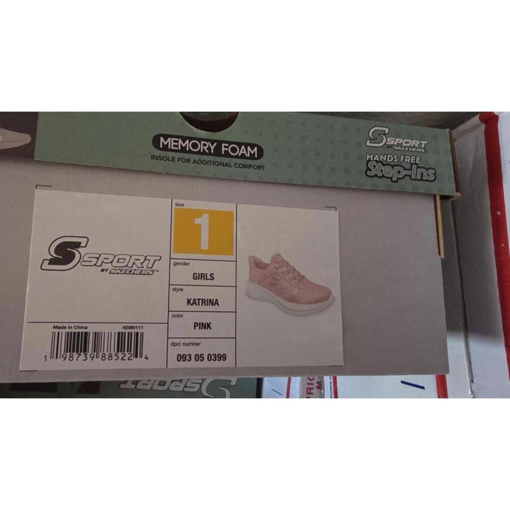 SKETCHERS Sport Girls' Memory Foam Sneakers Pink Size 1